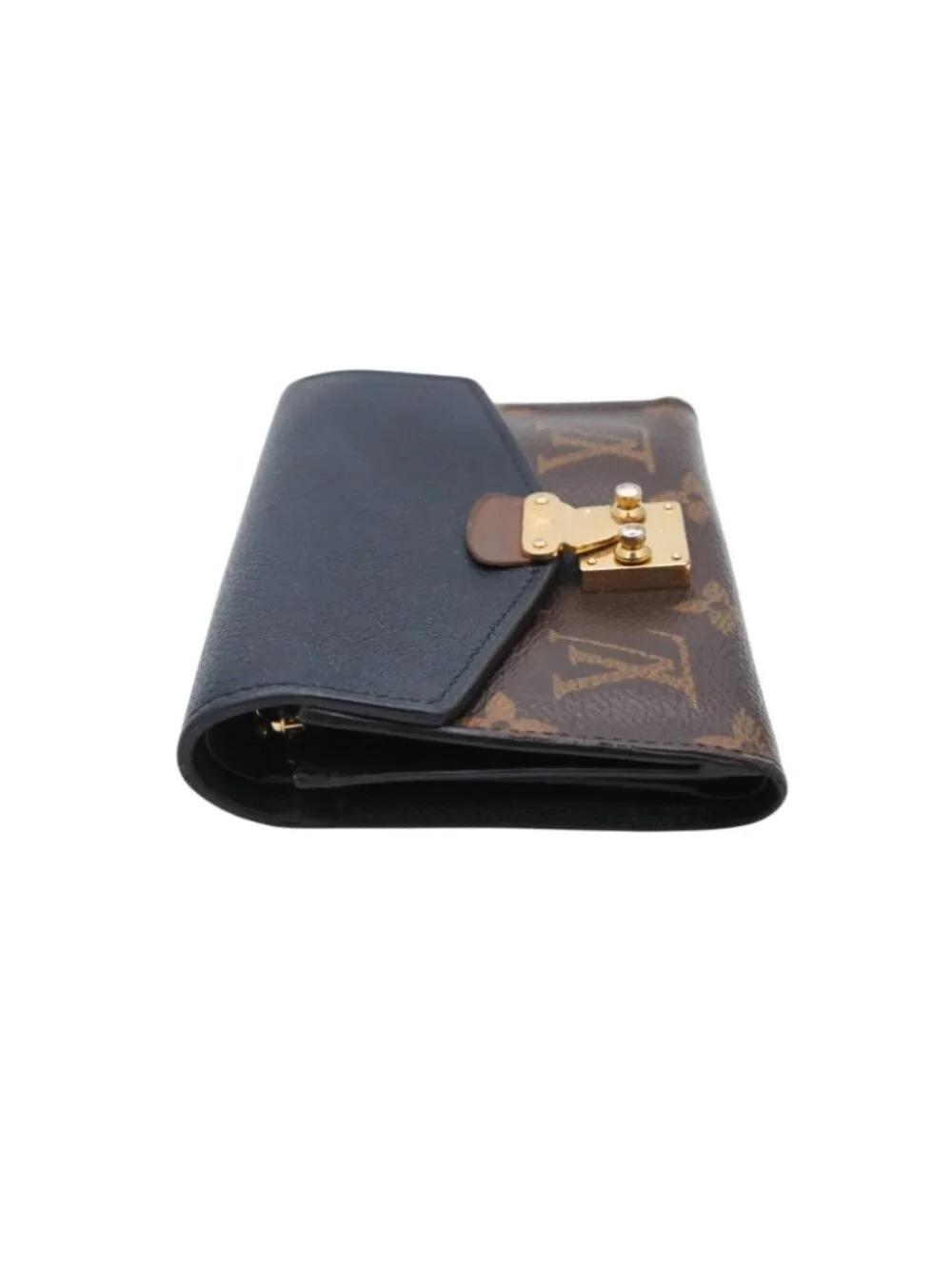 Louis Vuitton Portefeuille Pallas Compact Trifold Wallet Monogram Canvas Brown